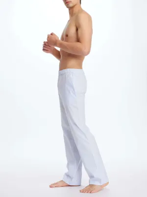 Men's Cotton Pajama Pant In Blue Poplin