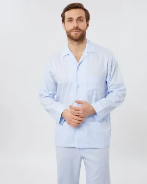 Men's Jacquard Cotton Pajamas - Blue