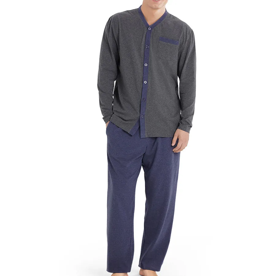 Mens Knit Pajamas #7 Buttoned