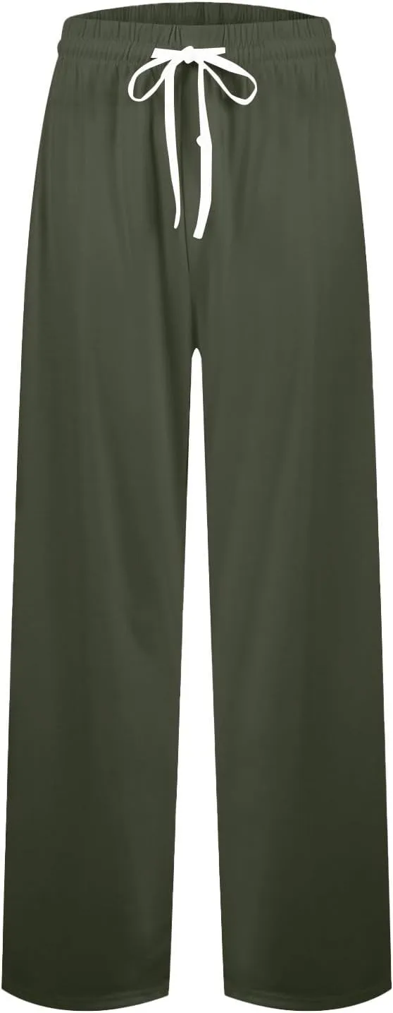 Men's Pajama Bottoms Cotton Comfy Drawstring Waist Sleep Lounge Pants with Pockets Loose Fit Pajama Pants