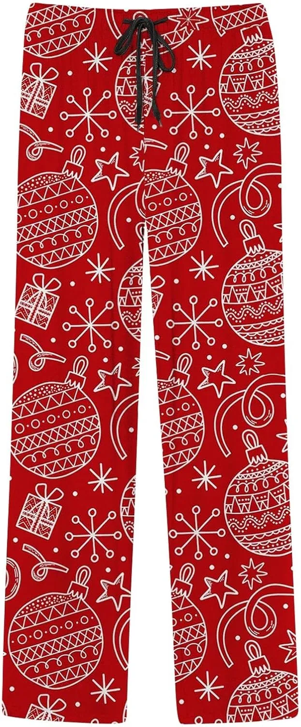Mens Pajama Bottoms Pants with Drawstring and Pockets Lounge Pants Men Couples Christmas Pajamas Mens Pj Family