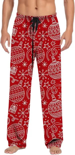 Mens Pajama Bottoms Pants with Drawstring and Pockets Lounge Pants Men Couples Christmas Pajamas Mens Pj Family