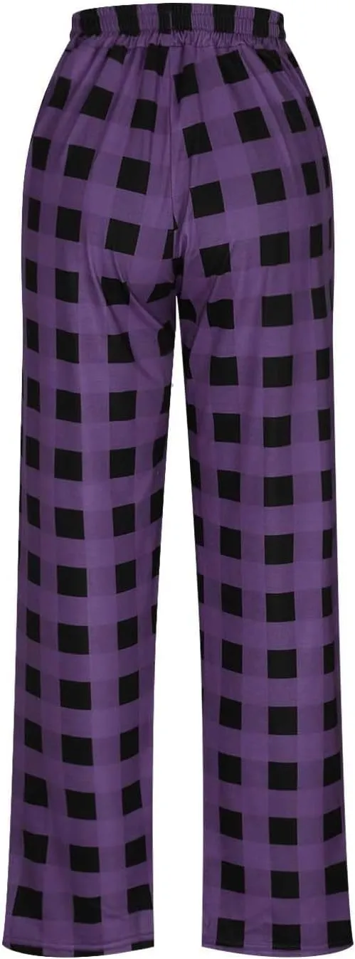 Mens Pajama Pants 2024 Mens Heavyweight Flannel Plaid Pajama Pants Cotton Sleep Lounge Pant Purple Pajama Pants