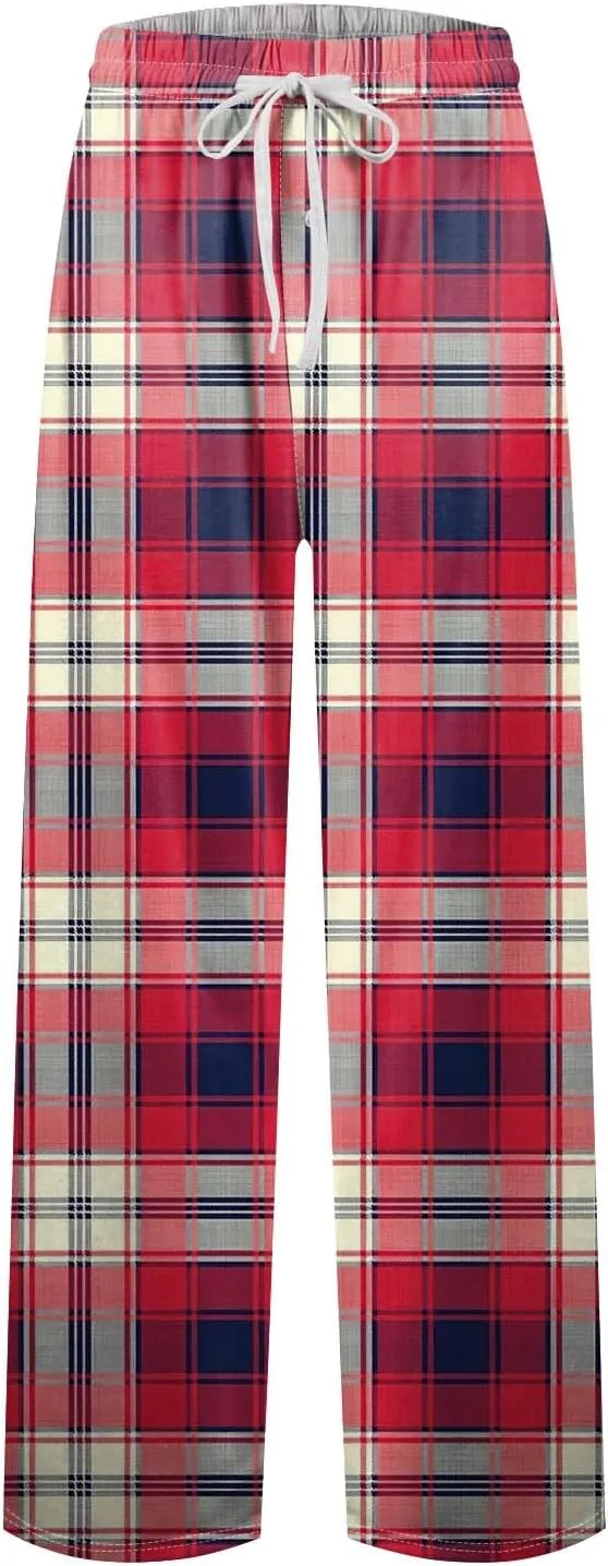 Mens Pajama Pants For Drawstring Lightweight Baggy Causal Straight Fit With Pockets Sport Soft Sleep Lounge Pj Pants