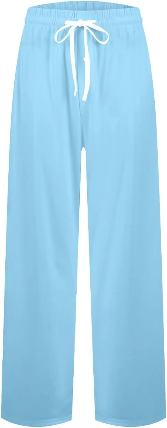 Mens Pajama Pants Soft Comfy Drawstring Waist Sleep Lounge Pants with Pockets Loose Cotton Pajama Bottoms Sleepwear