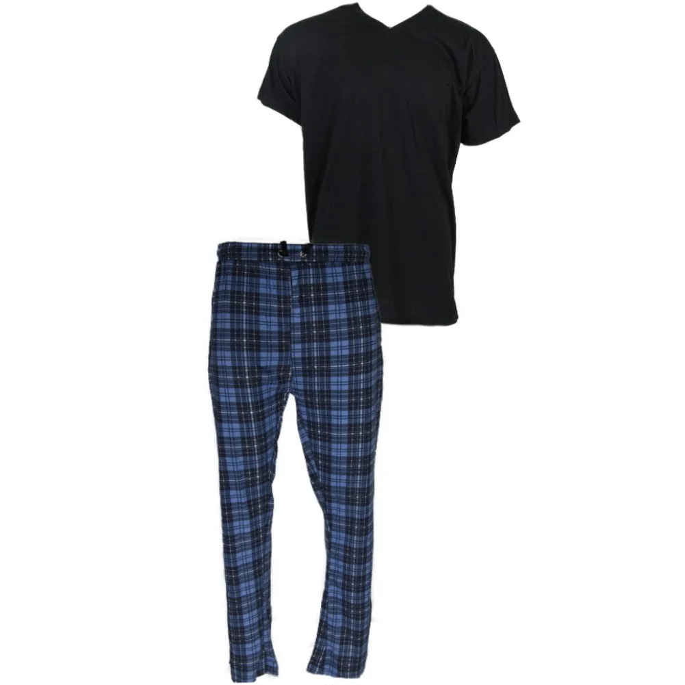 Men's Pajama Set Super Soft 2pcs Short Sleeve Top and Bottom Cozy Sleep Set