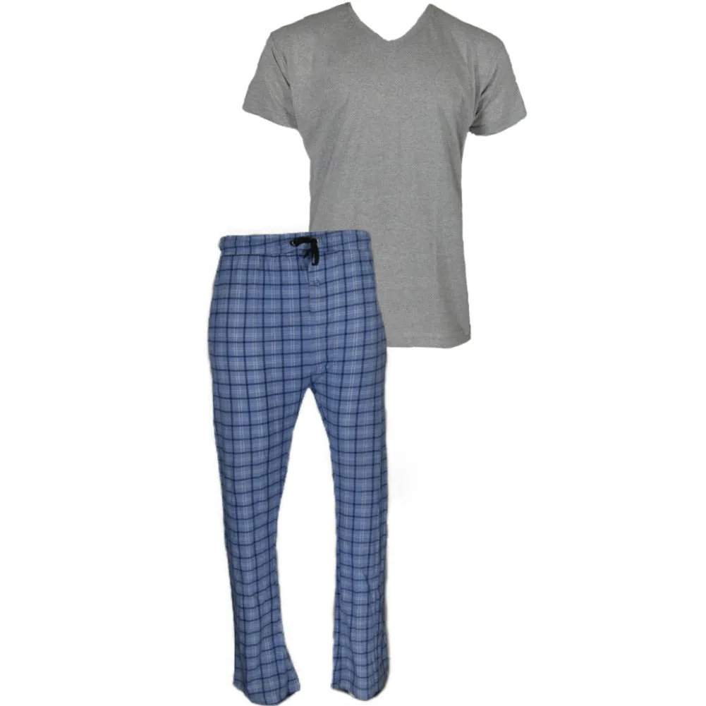 Men's Pajama Set Super Soft 2pcs Short Sleeve Top and Bottom Cozy Sleep Set