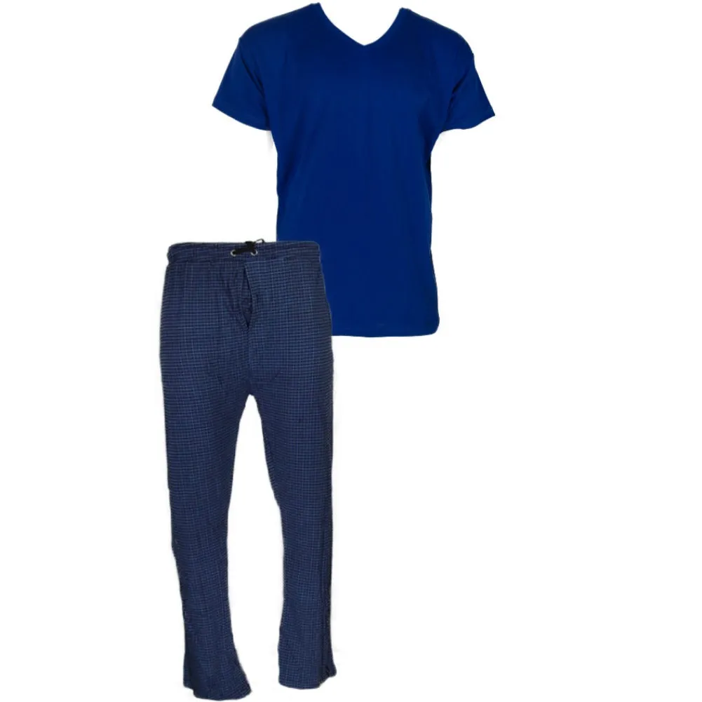Men's Pajama Set Super Soft 2pcs Short Sleeve Top and Bottom Cozy Sleep Set