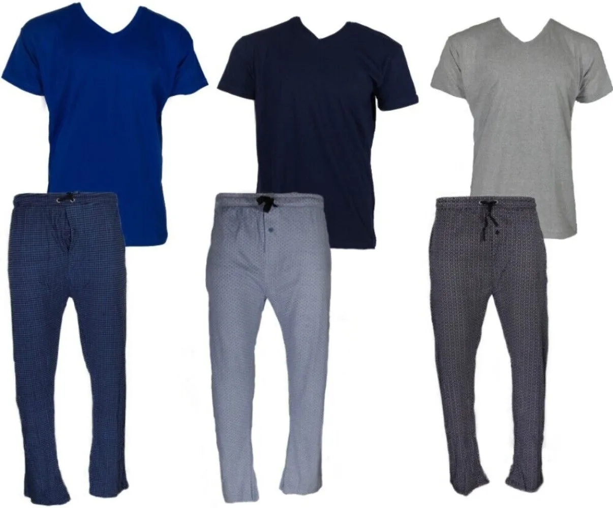 Men's Pajama Set Super Soft 2pcs Short Sleeve Top and Bottom Cozy Sleep Set