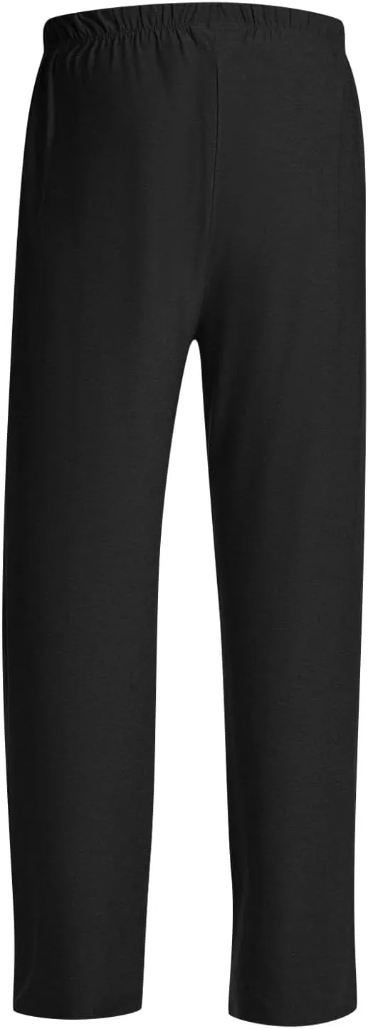 Mens Pj Pants Loose Fit Soft Open Leg Cotton Pajama Pants Comfy Sleep Pants Lightweight Pajama Bottoms with Pockets