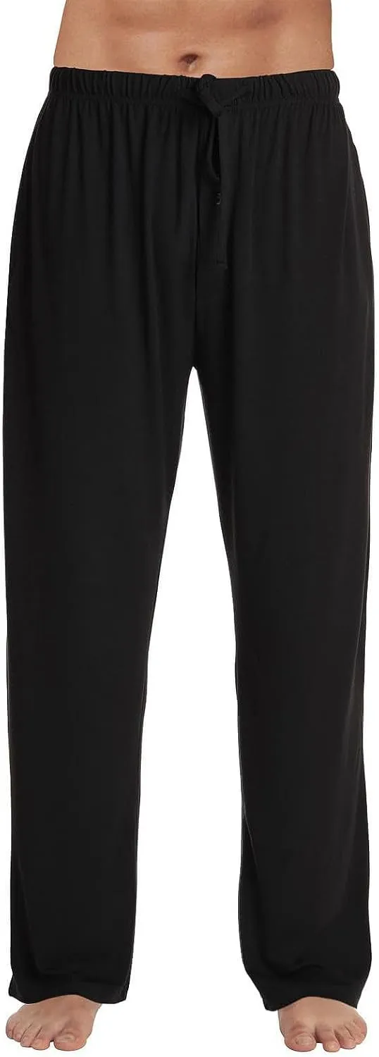 Mens Pj Pants Loose Fit Soft Open Leg Cotton Pajama Pants Comfy Sleep Pants Lightweight Pajama Bottoms with Pockets