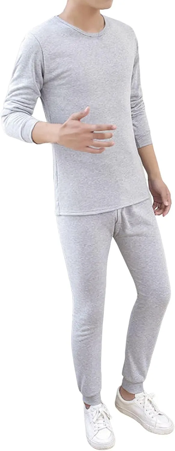 Men's Sleepwear 2Pc Sets Winter Fleece Lounge Pants Long Sleeve Tops Underwear Sleepwear Comfortable Loungewear