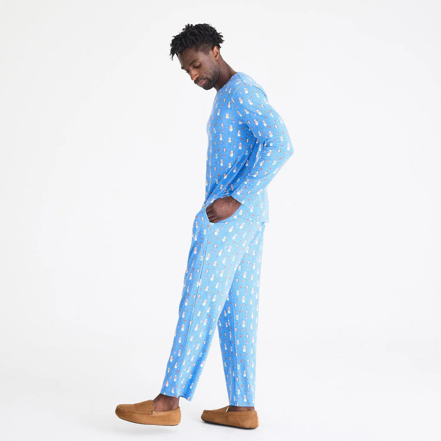 men's snow much fun modal signature long sleeve pajama set