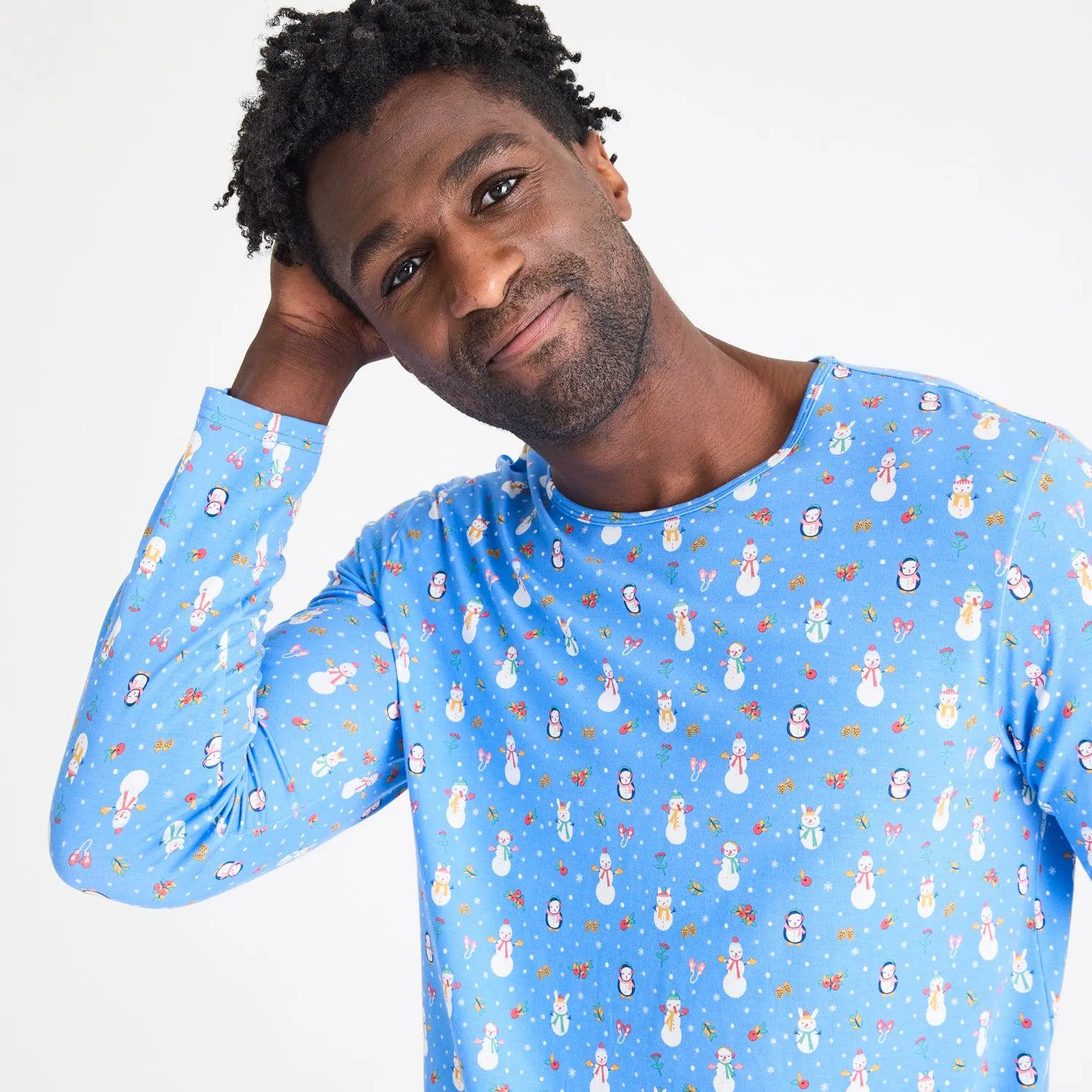 men's snow much fun modal signature long sleeve pajama set
