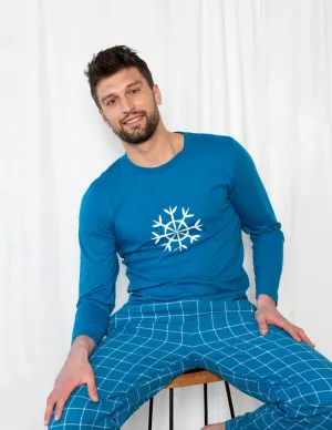 Mens Snowflake Flannel Set