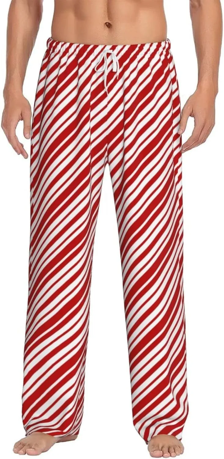 Men's Soft Cotton Elastic Mens Christmas Casual Pants Pajama Pants with Drawstring and Pockets Pajama Pants for Men