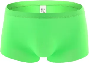 Men's Traceless Underwear Ice Silk Boxer Brief Breathable Seamless Sexy See-Through Transparent Briefs