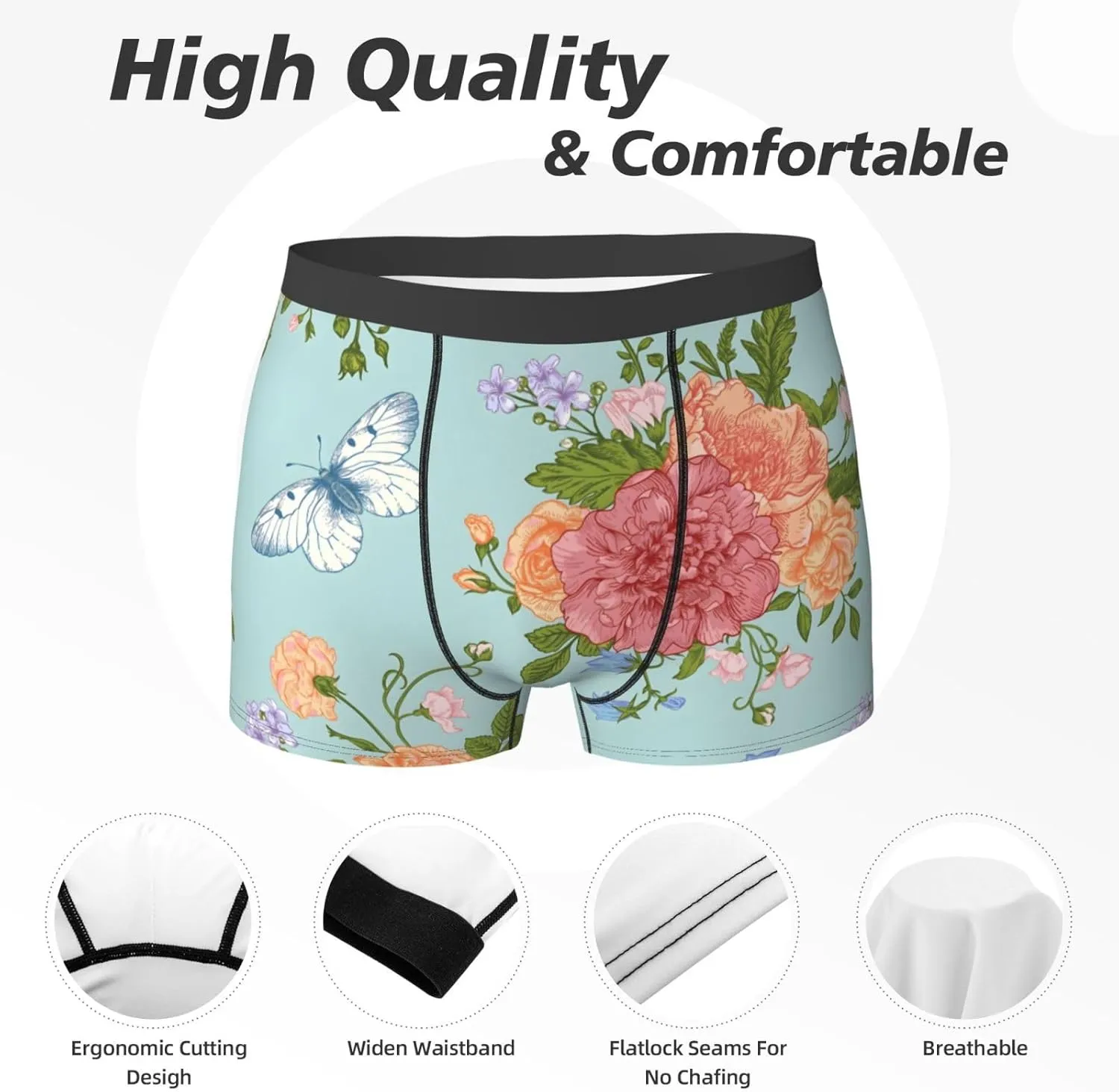 Men's Underwear Boxer Briefs Breathable Soft Wide Waistband Boxer Shorts