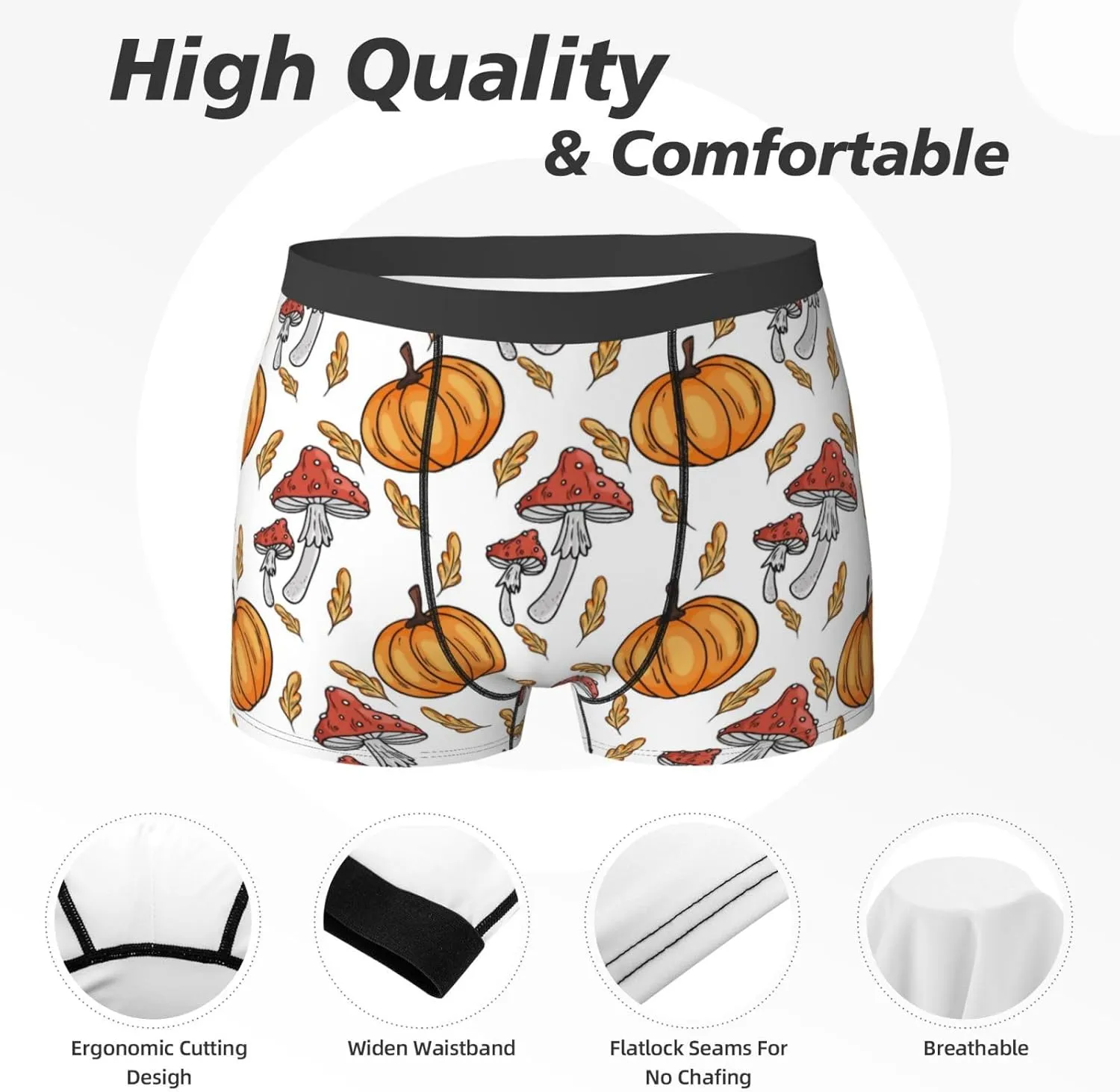 Men's Underwear Boxer Briefs Breathable Soft Wide Waistband Boxer Shorts