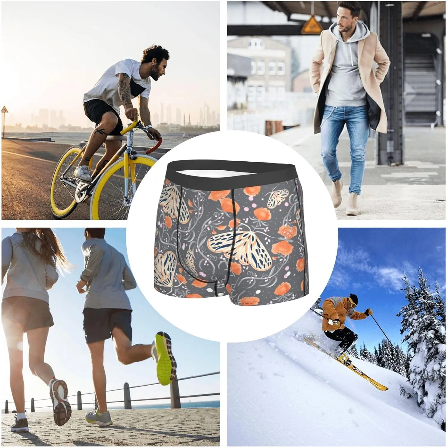 Men's Underwear Boxer Briefs Breathable Soft Wide Waistband Boxer Shorts