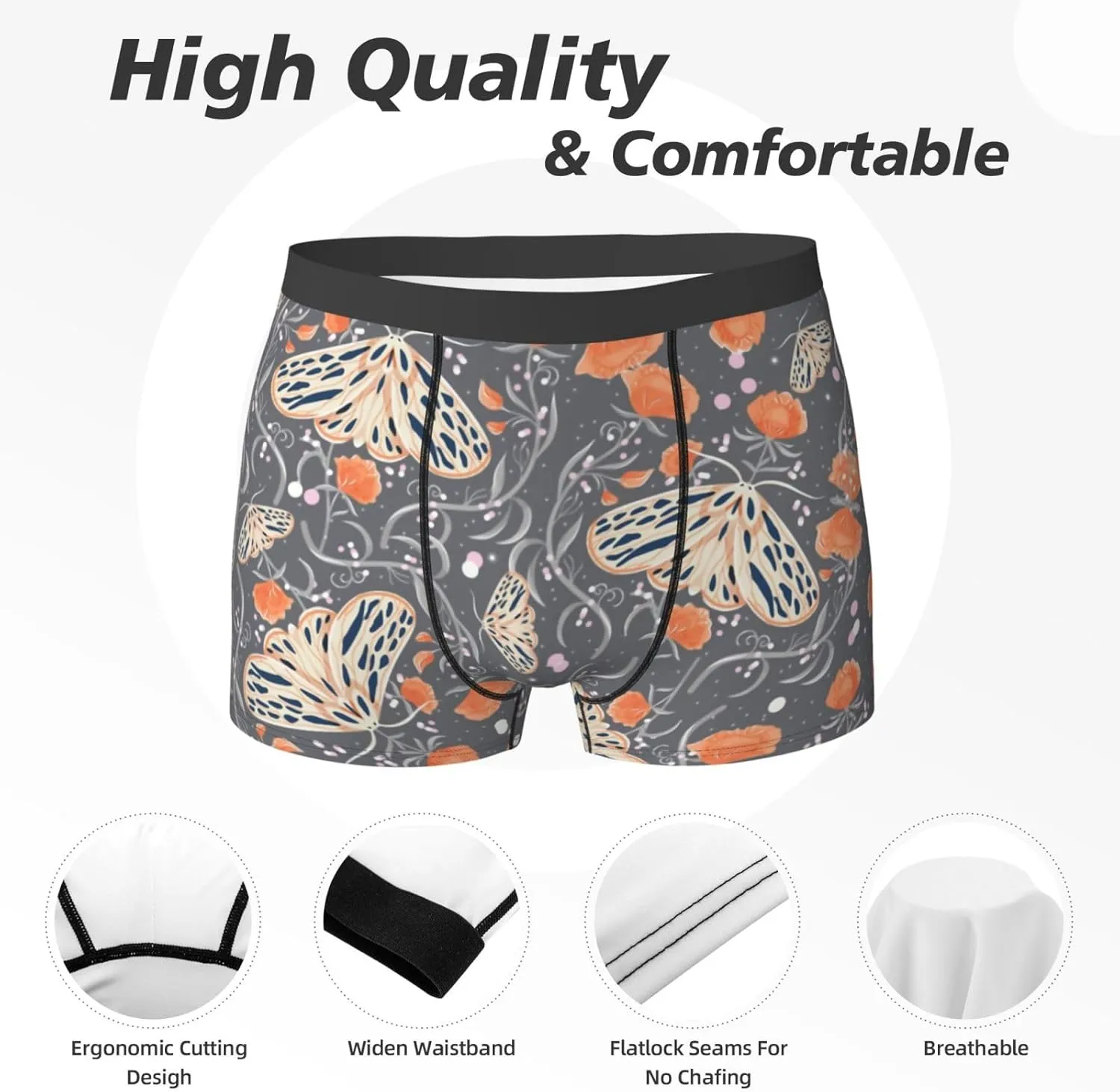 Men's Underwear Boxer Briefs Breathable Soft Wide Waistband Boxer Shorts