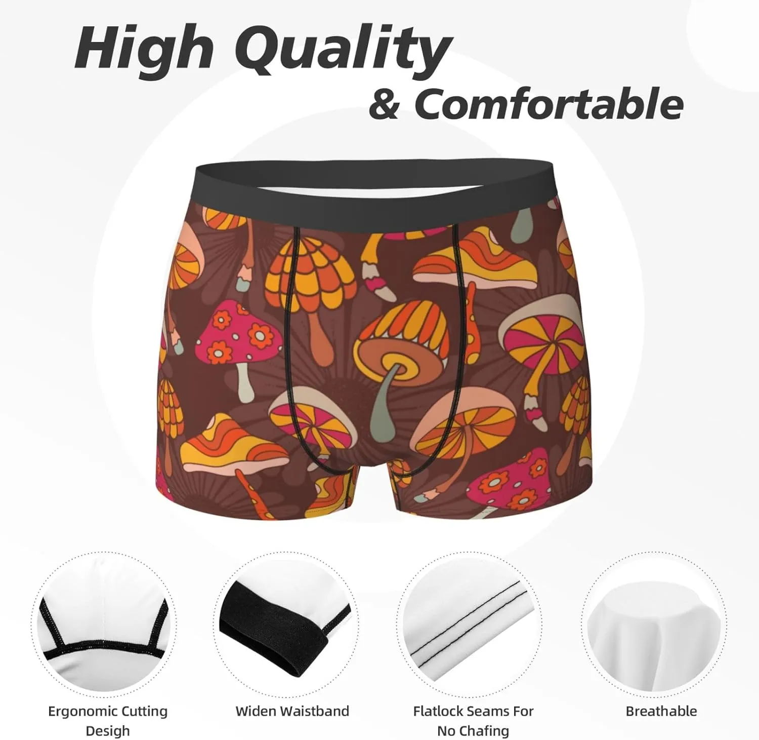 Men's Underwear Boxer Briefs Breathable Soft Wide Waistband Boxer Shorts