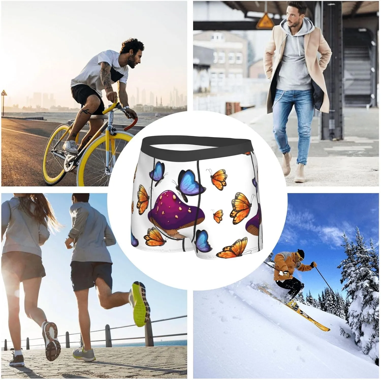 Men's Underwear Boxer Briefs Breathable Wide Waistband Boxer Shorts Underwear