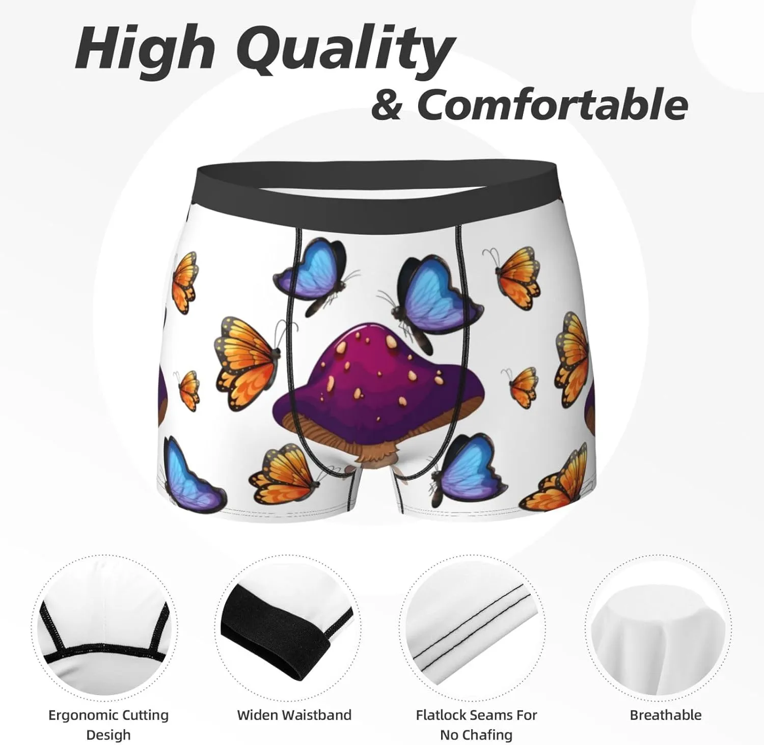 Men's Underwear Boxer Briefs Breathable Wide Waistband Boxer Shorts Underwear