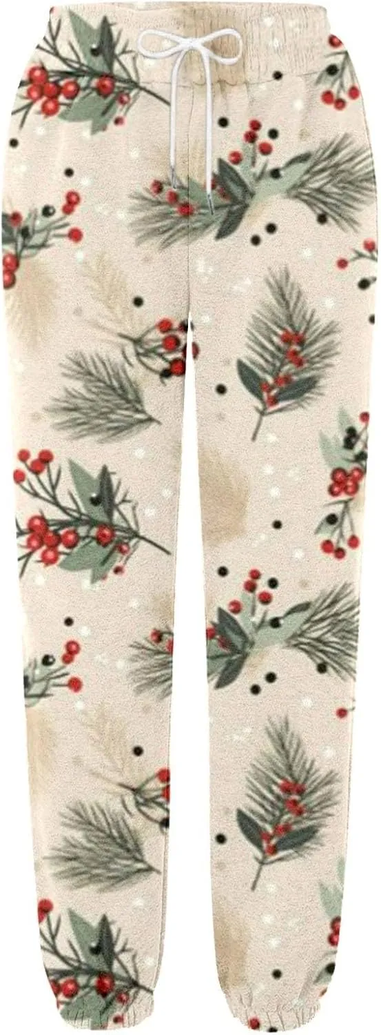 Merry Christmas Sweatpants Sweatpants Workout Active Joggers Pants Baggy Bottoms Winter Christmas Printed Christmas
