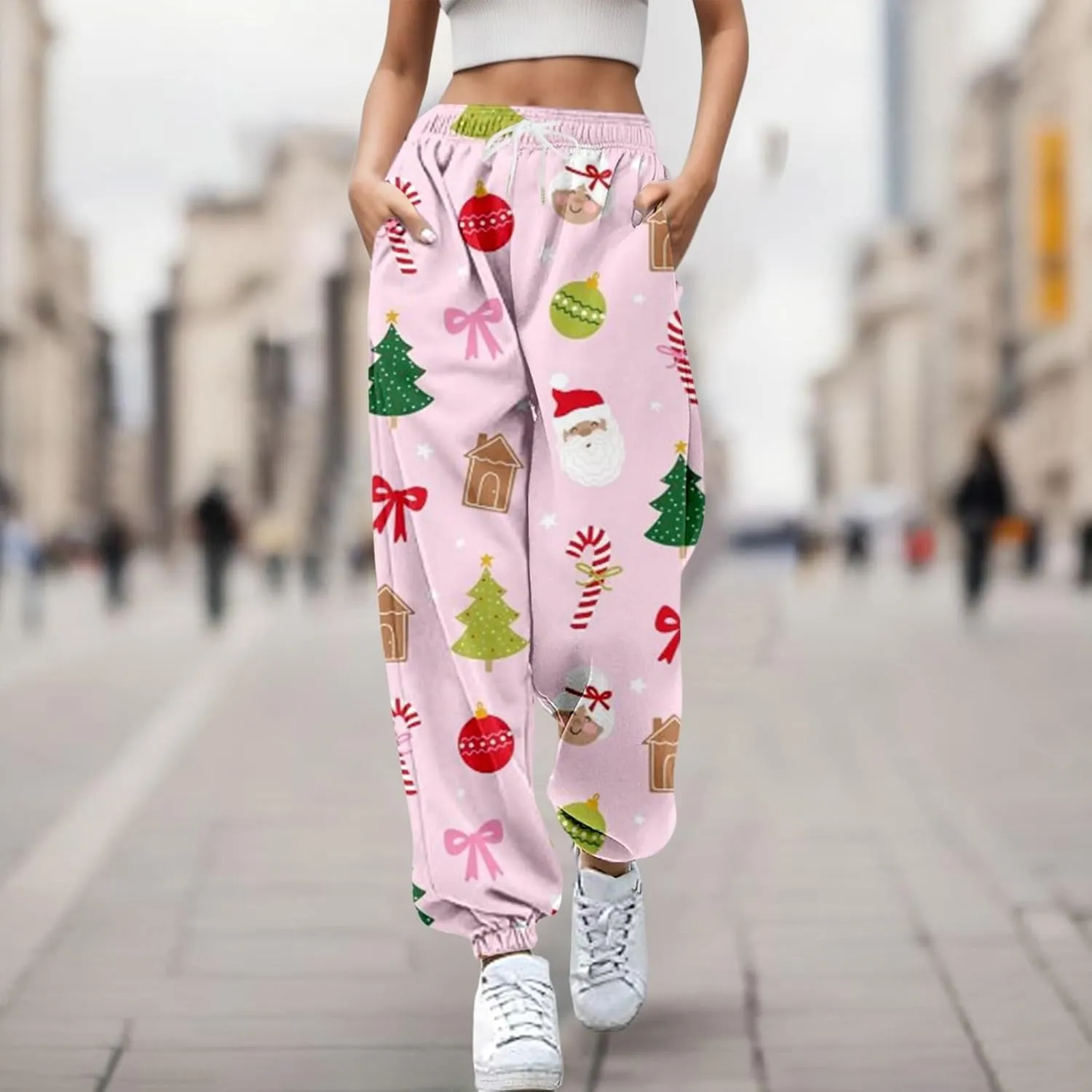 Merry Christmas Sweatpants Sweatpants Workout Active Joggers Pants Baggy Bottoms Winter Christmas Printed Christmas