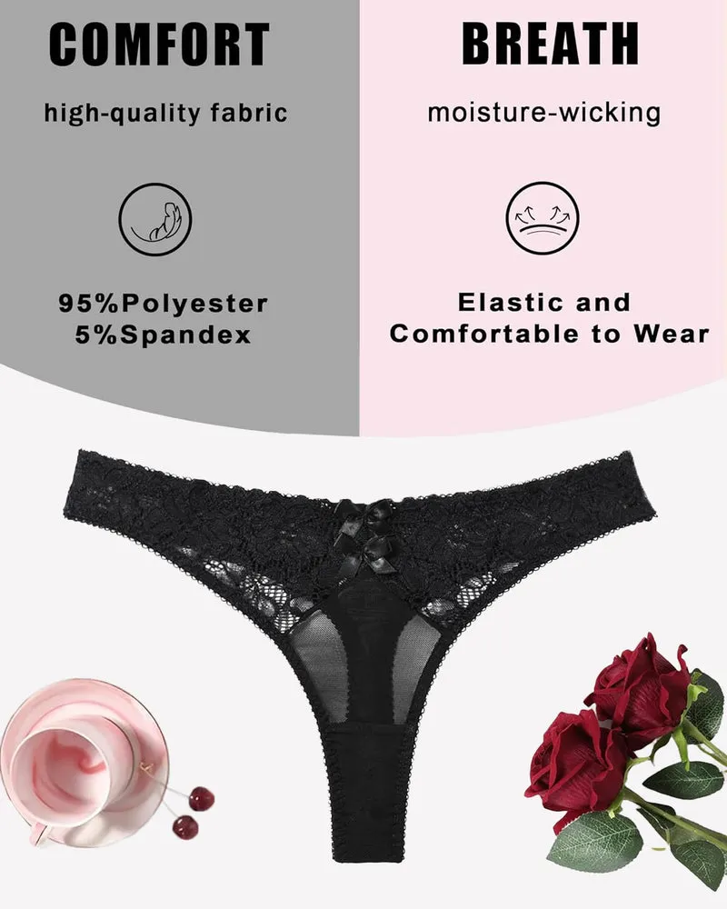 Mesh Lace Thongs Low Waist Panties
