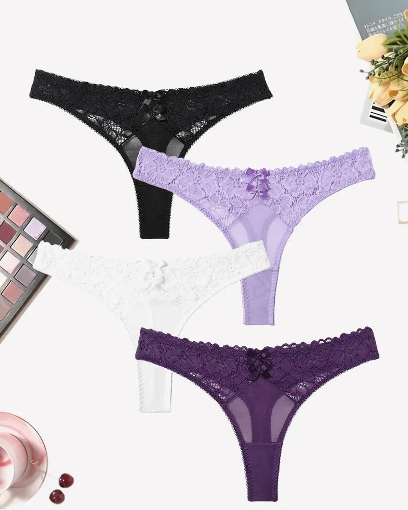 Mesh Lace Thongs Low Waist Panties