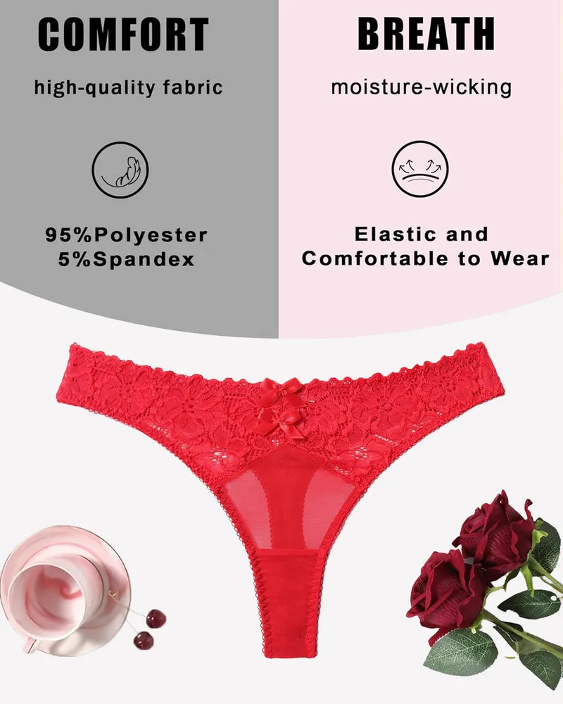 Mesh Lace Thongs Low Waist Panties
