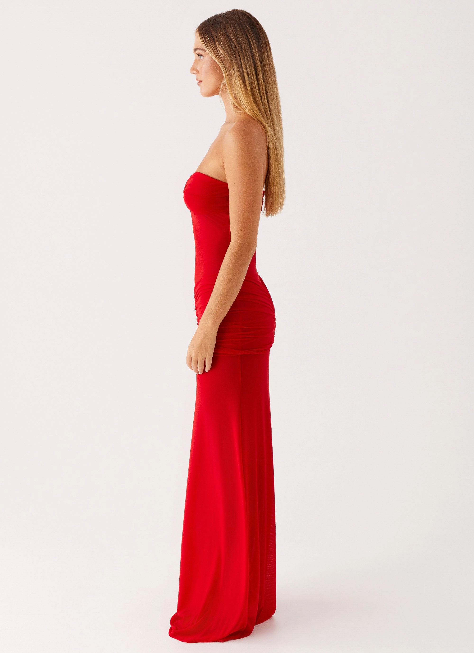 Artistic Edge Ottilie Mesh Maxi Dress - Red