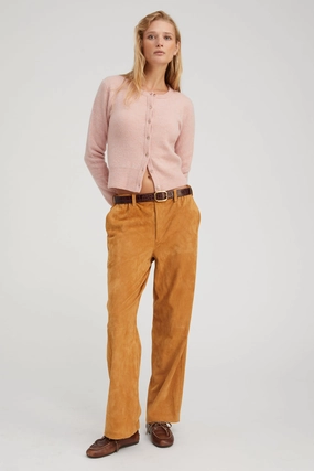 Nutmeg Suede Relaxed Trousers tailored look