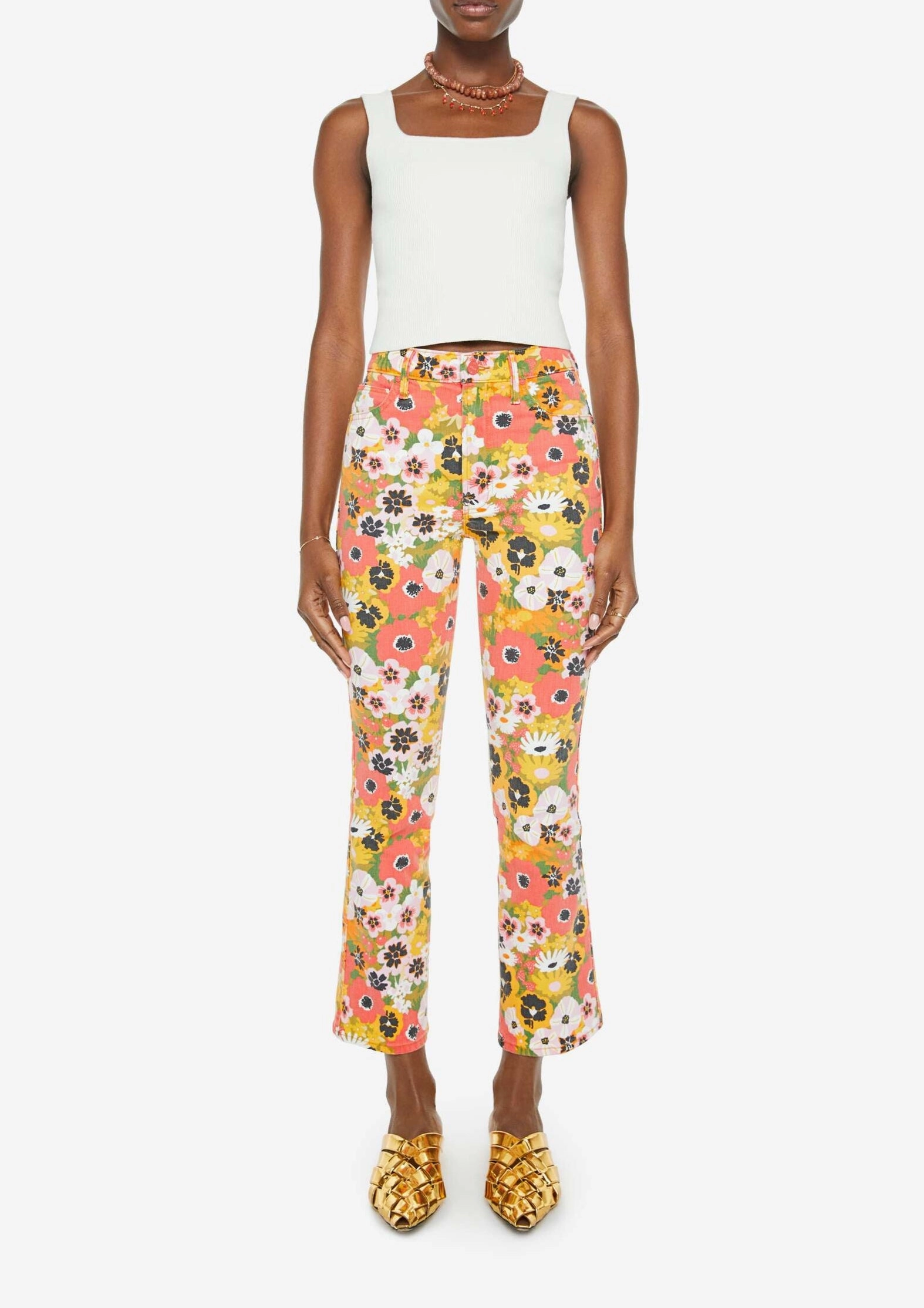 The Mid Rise Smokin' Double Flood in Flowers Al Fresco Office Wear Trendy Home Comfort