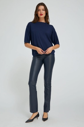 Ultra Light Plus Size Midnight Leather Micro Flare