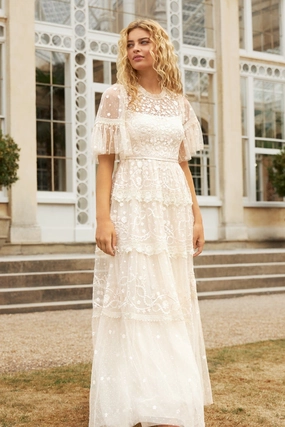 Clean Fit Influencer-Approved Midsummer Lace Round Neck Gown
