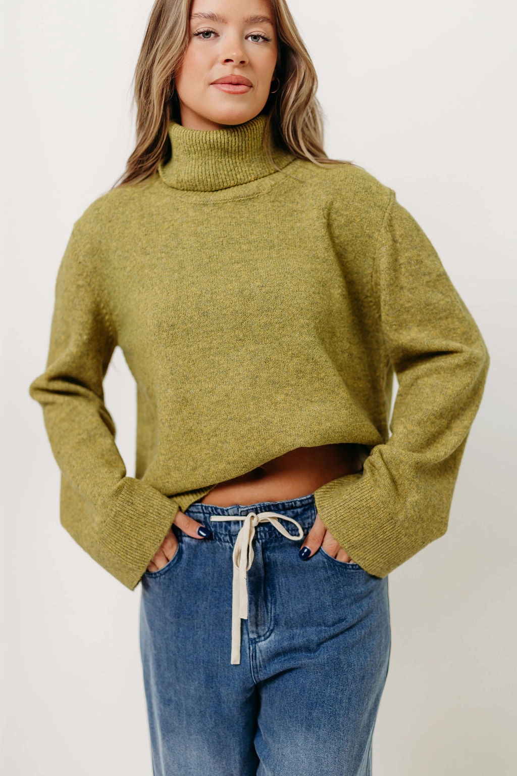 Mildred Turtleneck Sweater in Citron QuickDry Performance