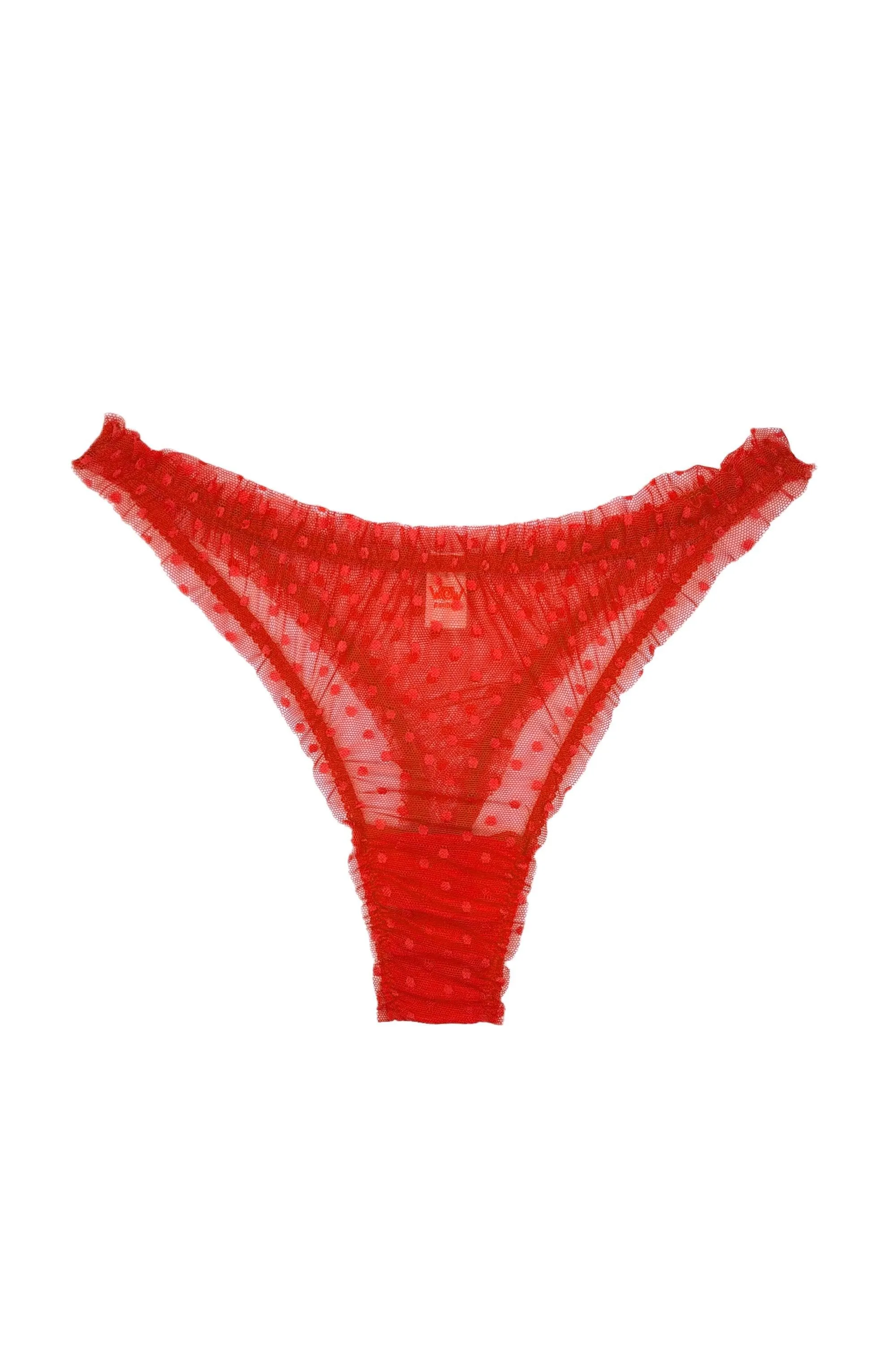 Mimi Tangerine dots high waisted thongs