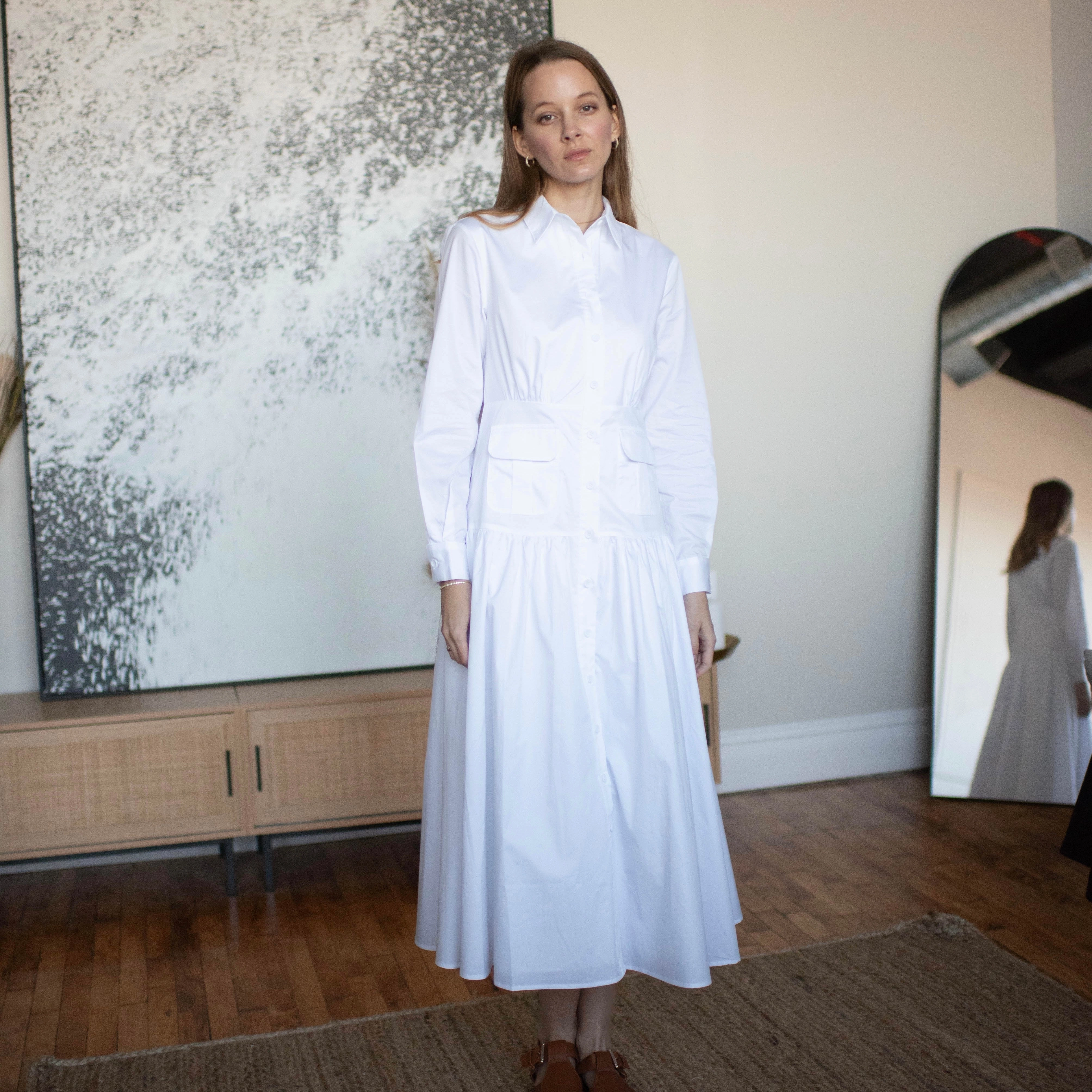 Mimi Dress | White [Final Sale] Evening Tone Crisp Finish
