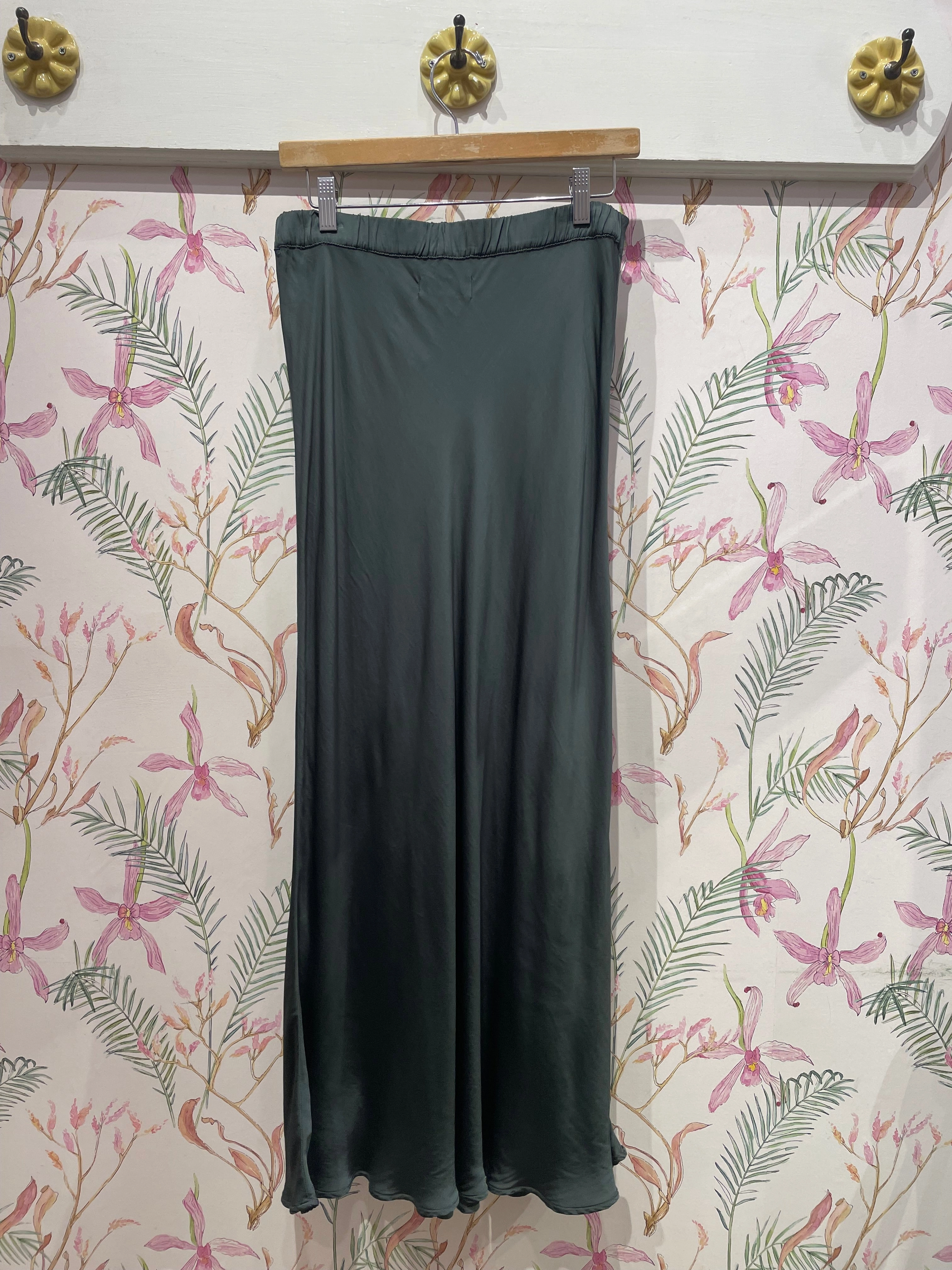 Cadence Satin Skirt in Marsh Synthetic Blend