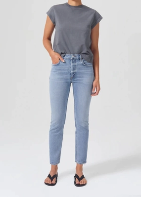 Willow Mid Rise Slim Jean in Torch Textured Vibrant Stylish Vibes