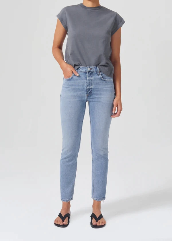 Affordable Neutral Holiday Vibes Clean Aesthetic Willow Mid Rise Slim Jean in Torch