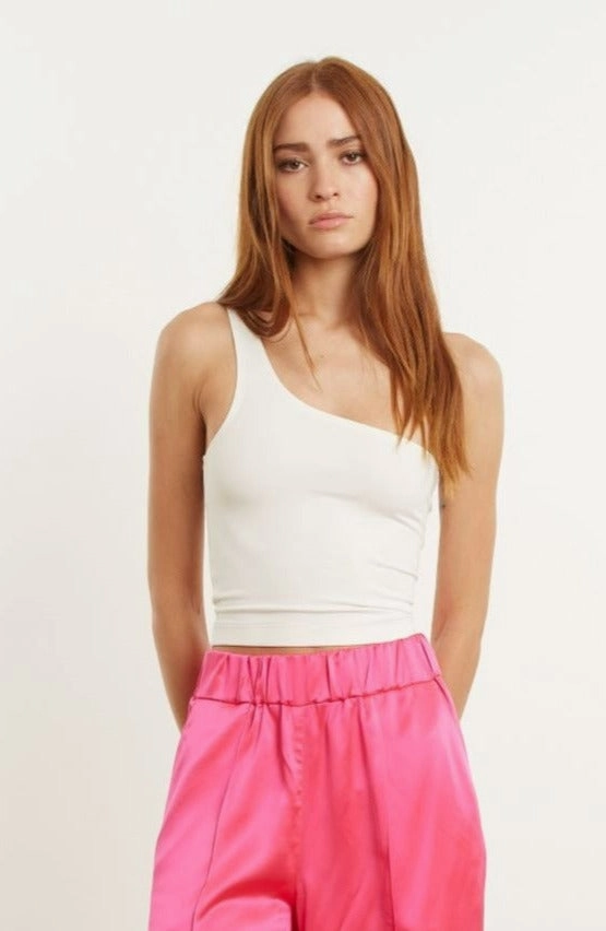 Tapered Side Panels Off White City One Shoulder Top