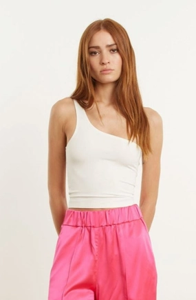 Tapered Side Panels Off White City One Shoulder Top