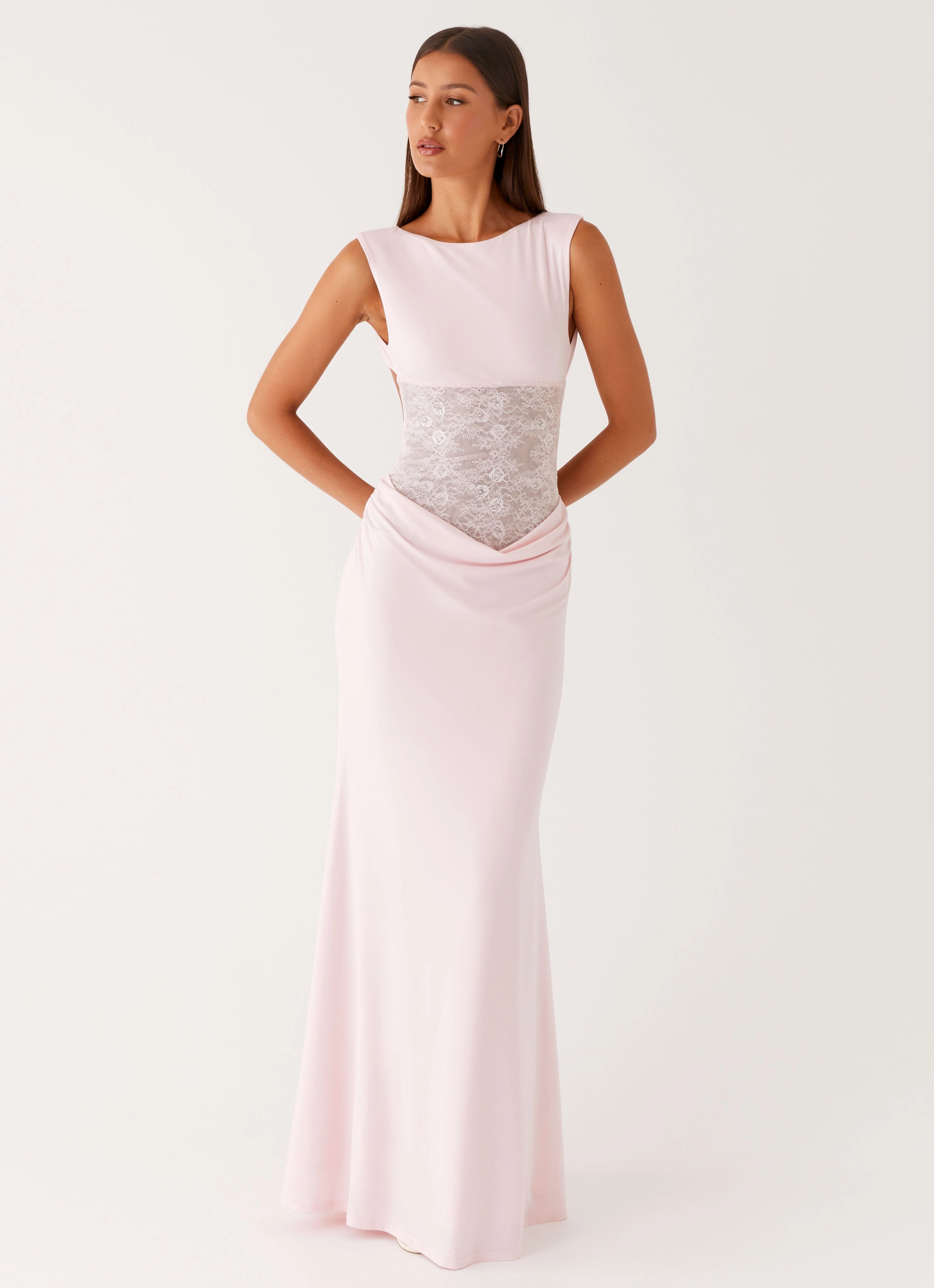 Layered Wear Love Tease Maxi Dress - Baby Pink