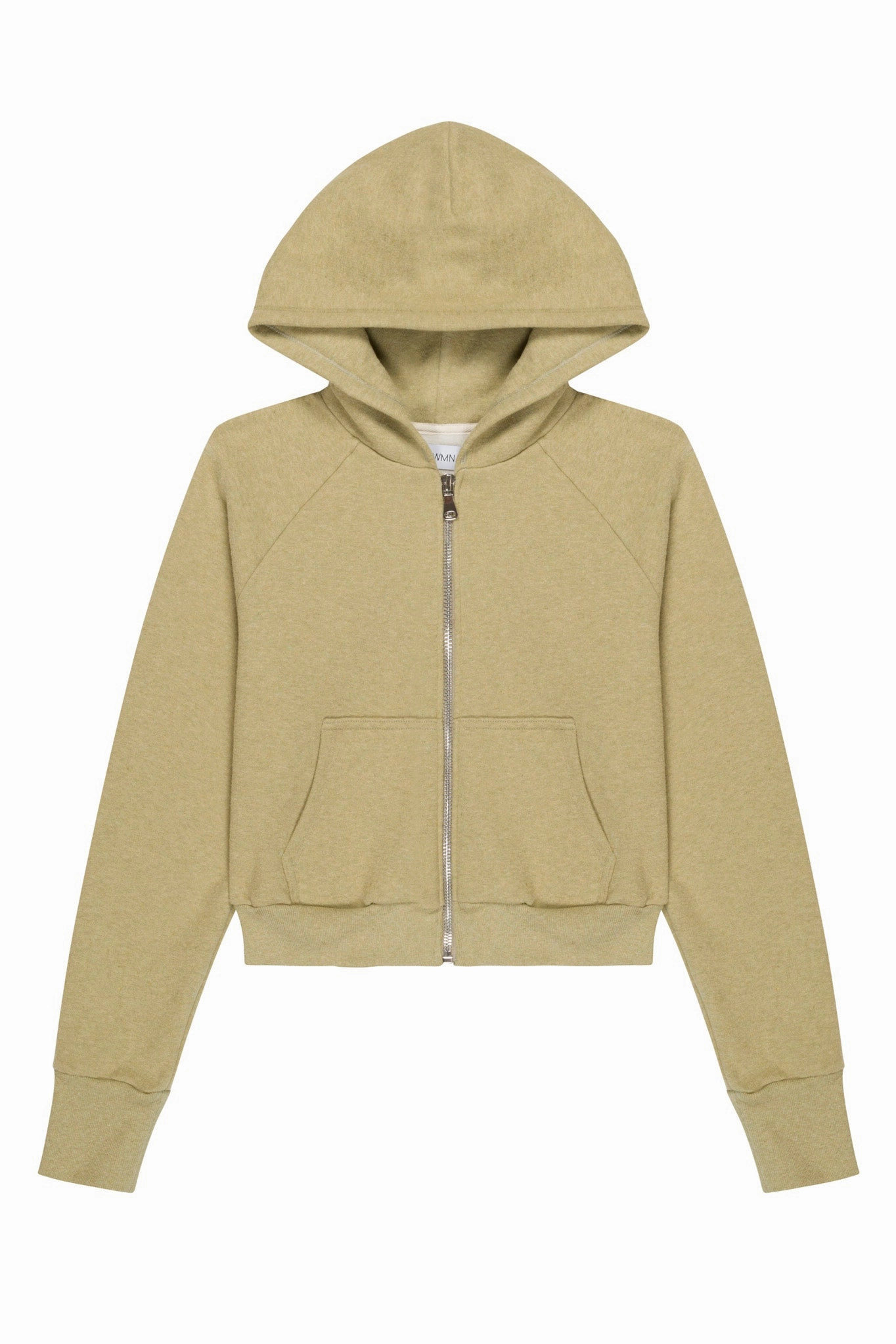 SeamlessDesign Pistachio Melange Shrunken Zip Up Hoodie