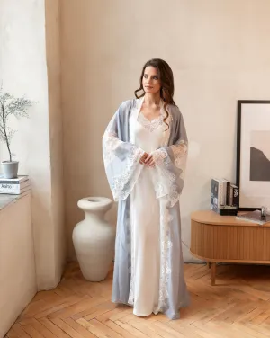 Mirabelle Silk Robe and Nightgown Set