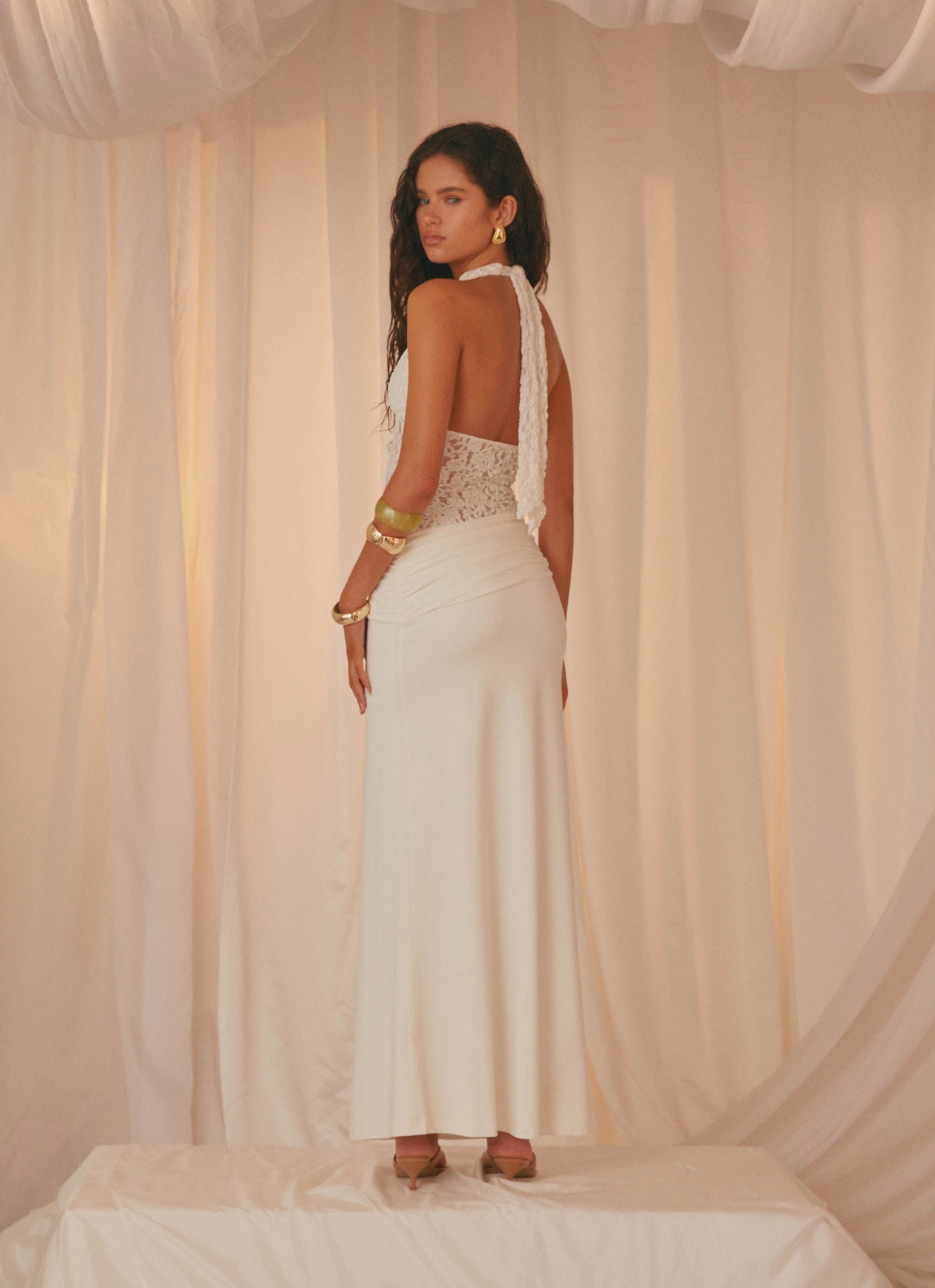 Miri Halter Maxi Dress - Ivory Everyday Comfort